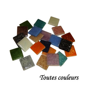 SEAU 1L DE MOSAÏQUES PÂTE DE VERRE MIX  - COLORIS ASSORTIS