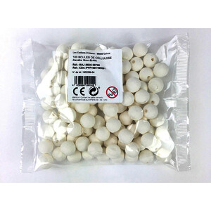 SACHET DE 100 BOULES EN CELLULOSE D 18MM BLANC