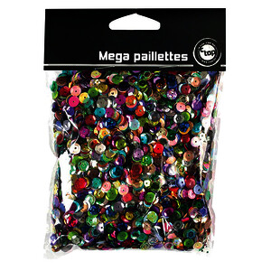 SACHET DE 100G DE SEQUINS MULTICOLORES 0,6 CM