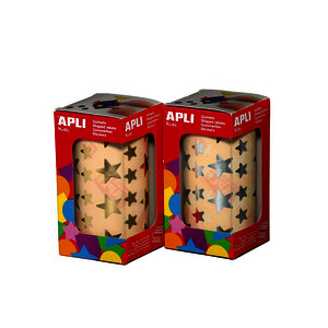 LOT 2 BTES DE 2360 GOMMETTES ÉTOILES OR ET ARGENT APLI 11117