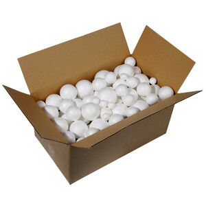 LOT DE 100 BOULES DE STYROPOR À DÉCORER TAILLES ASSORTIES
