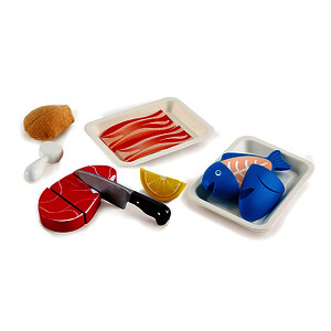 SET DE 13 ALIMENTS AVEC SCRATCH EN BOIS