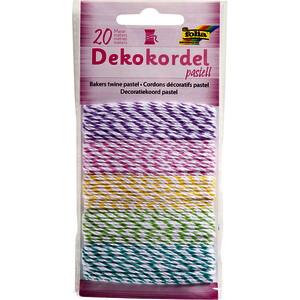 SACHET DE 5 CORDONS DE 4M COLORIS PASTELS ASSORTIS