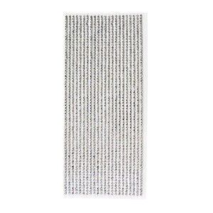 SACHET DE 19 STICKERS STRASS FACETÉ 30X12X0,4CM ARGENT