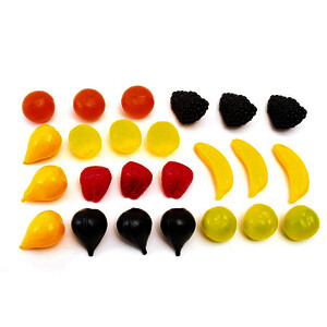 LOT 24 MINI-FRUITS EN PLASTIQUE
