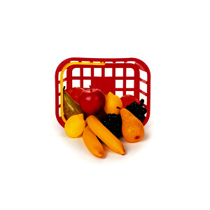 PANIER 12 FRUITS TAILLES RÉELLES EN PLASTIQUE