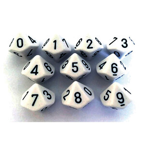 LOT DE 10 DÉS À 10 FACES