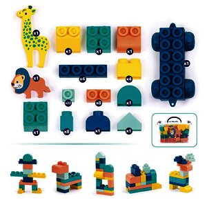 LOT DE 100 BRIQUES SOUPLES DONT 2 VÉHICULES