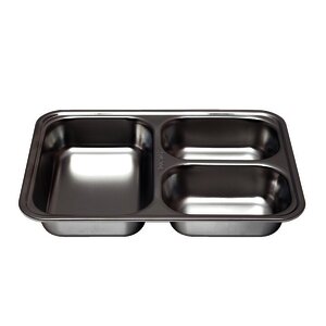 LE LOT DE 12 PLATEAUX 3 COMPARTIMENTS PROFONDS INOX