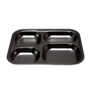 LE LOT DE 12 PLATEAUX 4 COMPARTIMENTS INOX