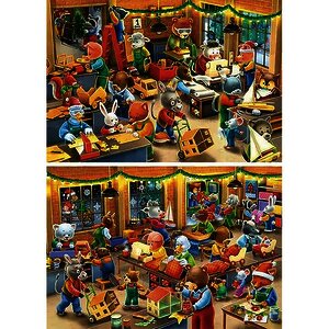 PUZZLES 2 X 12 PIÈCES : L'ATELIER DE NOËL