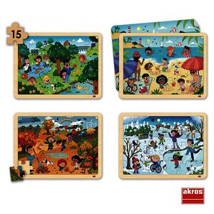 SET DE 4 PUZZLES - LES QUATRE SAISONS ET UN MONDE DURABLE