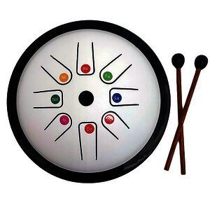 TONGUE DRUM BLANC  AVEC GOMMETTES COLORÉES