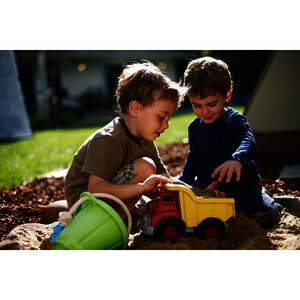 CAMION BENNE COLORIS ROUGE/JAUNE