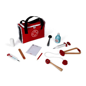 MALLETTE DU DOCTEUR + 10 INSTRUMENTS MÉDICAUX