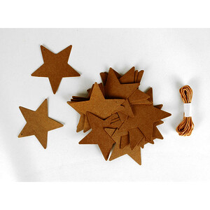 LOT 20 ÉTOILE CARTON CRAFT 8X7CMX20 ET FICELLE 3M