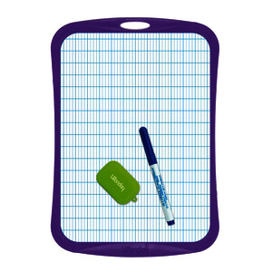 KIT ARDOISE + 1 MARQUEUR EFFAÇABLE + 1 MINI-BROSSE 26X18,5CM