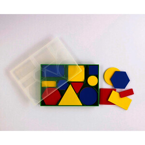 BOÎTE DE 60 BLOCS LOGIQUES GÉOMÉTRIQUES RE-WOOD®