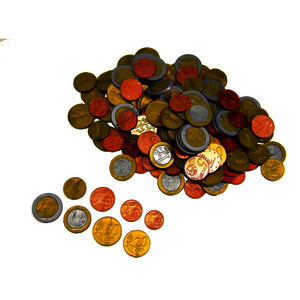 SACHET 160 PIÈCES EURO TAILLE ORIGINAL PIÈCES EN PLASTIQUE