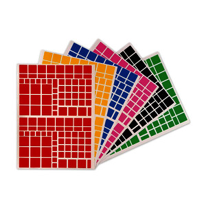 POCHETTE DE 756 GOM CARRÉES ADH TAILLES ET COL ASS