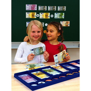 BOÎTE DE 42 BILLETS ET 55 PIÈCES EURO MAGNÉTIQUES