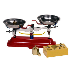 BALANCE EN MÉTAL ET 7 POIDS DE 1 À 200G