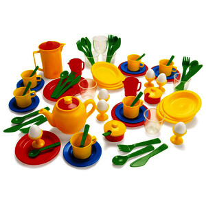 MAXI DÎNETTE EN PLASTIQUE, 72 PIÈCES,