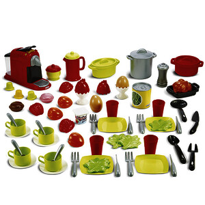 COFFRET 70 ACCESSOIRES DÎNETTE EN PLASTIQUE,