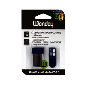 ETUI DE 12 MINES POUR COMPAS + TAILLE-MINE