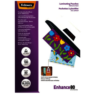 BOITE DE 100 POCHETTES DE PLASTIFICATION FELLOWES A4 80µ