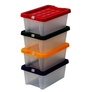 LOT DE 10 BTES DE RANGEMENT 4L AVEC COUVERCLE EN PLASTIQUE