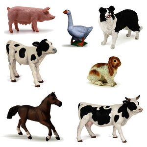 ANIMAUX DE LA FERME - LOT DE 7 ANIMAUX