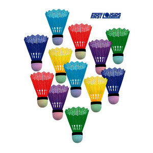 TUBE 12 VOLANTS BADMINTON - COULEURS ASSORTIES