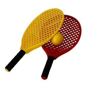 LOT DE 6 RAQUETTES DE MINI TENNIS ET 3 BALLES
