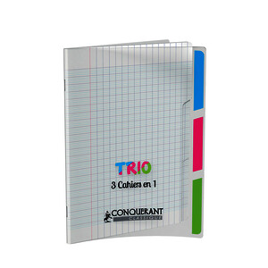 CAHIER POLY TRIO 3EN1 AVEC 3 SECTIONS 90G/M² 96P SÉY 24X32CM