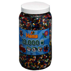 POT DE 13 000 PERLES HAMA MIDI D 0,5MM COLORIS ASSORTIS HAMA