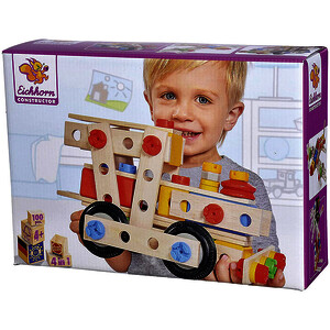 COFFRET DE CONSTRUCTION DE 100  PIÈCES EN  BOIS + MODÈLES