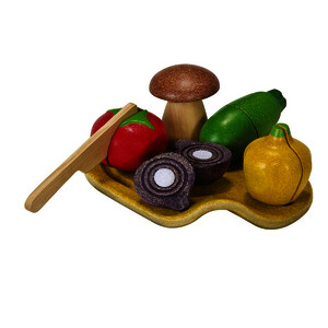 LOT DE 5 LÉGUMES À DÉCOUPER EN BOIS