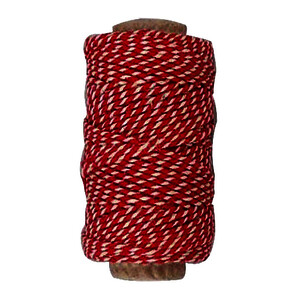 BOBINE FIL DE COTON BICOLORE 1,10MMX50M ROUGE ET BLANC