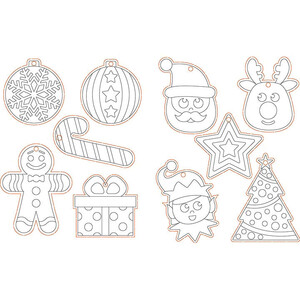 SACHET 10 DÉCORATIONS À PAILLETER + 6 SACHETS DE 