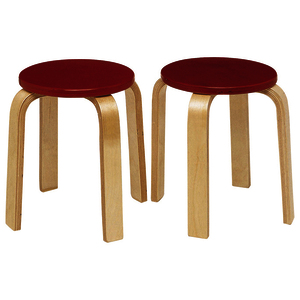 TABOURET ROUGE - LOT DE 2