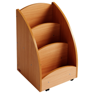 BAC À LIVRES PRÉSENTOIR À ROULETTES - 3 COMPARTIMENTS