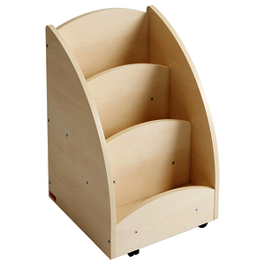 BAC À LIVRES PRÉSENTOIR À ROULETTES - 3 COMPARTIMENTS