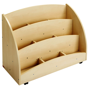 BAC À LIVRES PRÉSENTOIR À ROULETTES - 9 COMPARTIMENTS