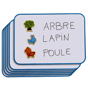 ARDOISE BLANCHE MAGNÉTIQUE - LOT DE 6