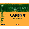 POCHETTE 12F PAPIER A DESSIN BLANC 'C' A GRAIN 24X32CM 224G