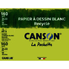 POCHETTE 10F PAPIER A DESSIN BLANC RECYCLE 24X32CM 160G