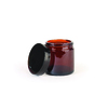 6 POMMADIERS 60 ML VERRE AMBRE + COUVERCLES