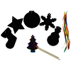 60 FORMES A GRATTER THEME NOEL + 5 BATONNETS + RUBAN