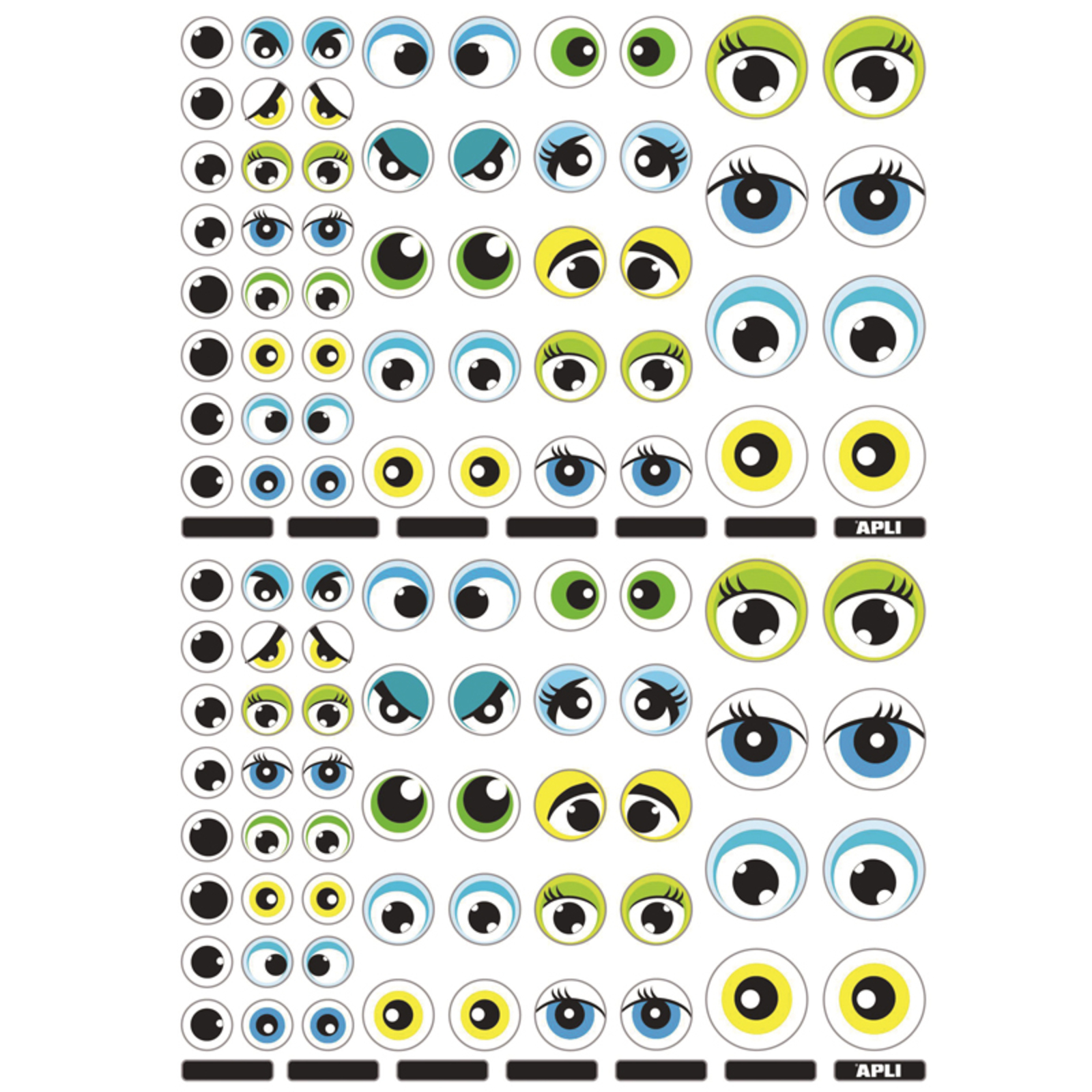 Abeillo Lot de 8 yeux mobiles autocollants - Grand - 4 cm - 5 cm - Ronds -  Grands yeux mobiles - En plastique - Pour bricolage et décoration - 1,5 2